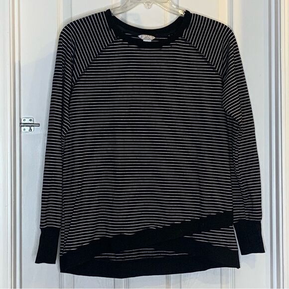 Danskin Split Hem Tunic Black and White Striped Size Large - Picture 2 of 10